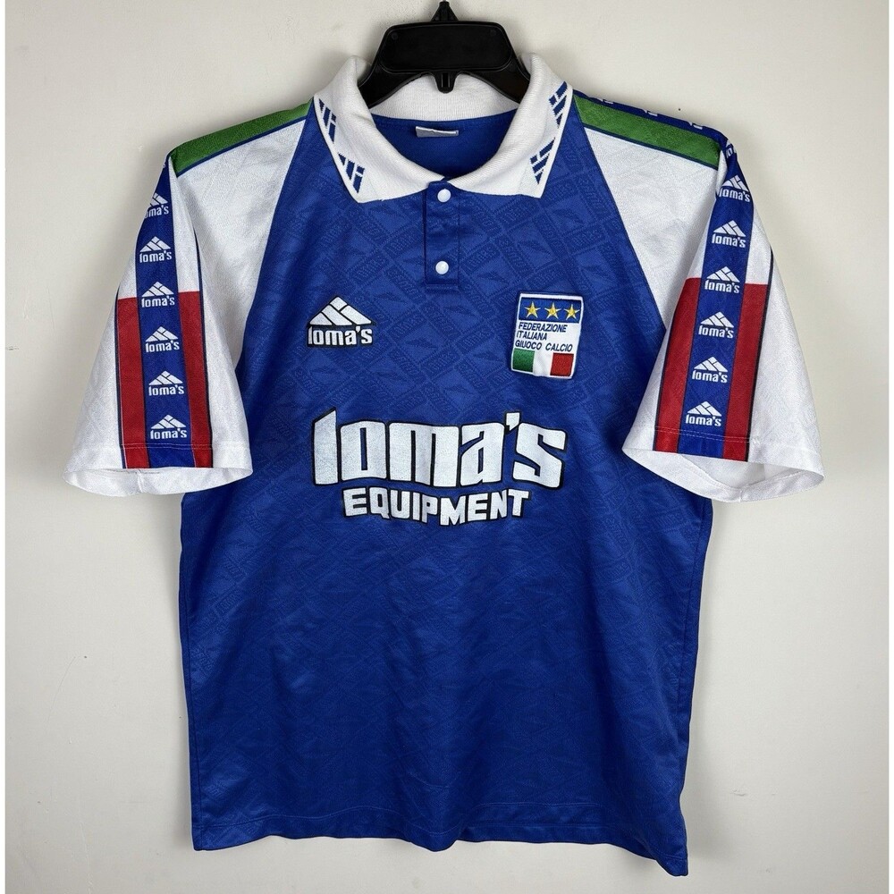 Vintage Lomas Equipment Italian Football Federation Soccer Jersey / Size Medium